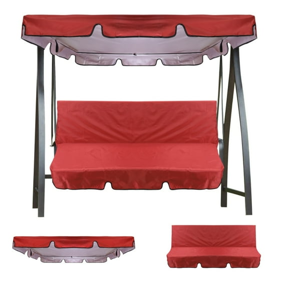 Summer Replacement Canopy and Swing Cushion Cover Swing Canopy Replacement Cover Set for Balcony Swing Chair Yard Patio Porch