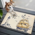 thumbnail image 1 of Summer Retro Front Door Rugs 2x3 ft Nautical Anchor Ocean Seagull Coastal Sailboat Campass Small Rug for Entryway Non Slip Washable Bathroom Door Mat Absorbent Floor Mat for Indoor Entrance, 1 of 9