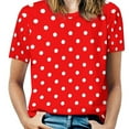 thumbnail image 1 of Summer Retro Polka Dots T Shirts Red And White Streetwear T-Shirt Female Short Sleeve Vintage Overd Tee Shirt Design Clothes, 1 of 5