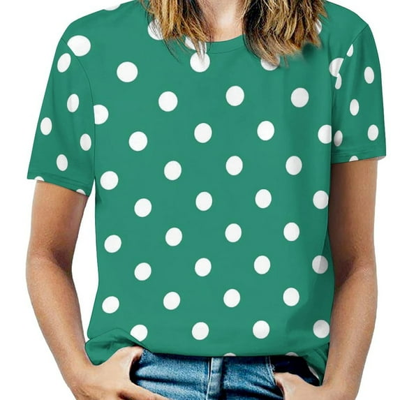 Summer Retro Polka Dots T Shirts Red And White Streetwear T-Shirt Female Short Sleeve Vintage Oversized Tee Shirt Design