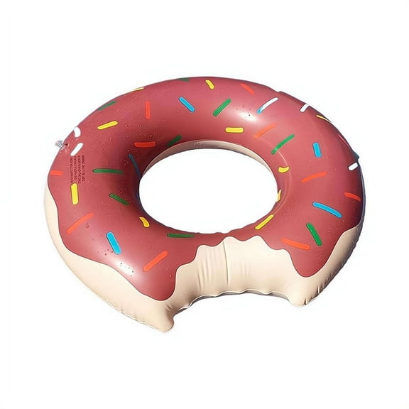 Summer Retro Stripe Inflatable Swim Ri-ng, Thick PVC Anti-Rollover Adult Underarm Float for Men Women