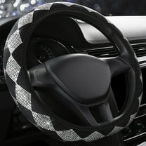 Summer Rhinestone Steering Wheel Cover Bling Crystal Diamond Car Wheel Protector Non-Slip Fashionable Fit 14-15 Inch Universal for Women Drivers