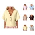 thumbnail image 1 of Summer Ribbed V Neck Short Sleeve Knit Jacket For Women Stylish And Comfortable Cardigan Sweaters for Women, 1 of 2