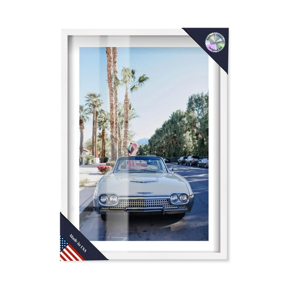 Summer Ride Shadowbox Print Retro Art Prints by Notoriart, White Frame, 25 x 37