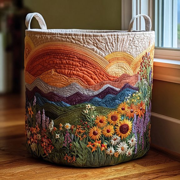 Summer Ridge Quilted Laundry Basket, Clothes Hamper Storage Bag, Housewarming Gift Ideas, Mother's Day Gifts, Birthday Gift