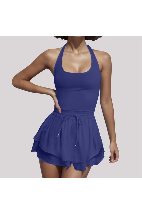 Summer Rompers For Women 2024 Tennis Skirt Dress Athletic Skort Romper Dress With Shorts Underneath Trendy Womens Denim Romper Super Jumpsuit Party Outfits for Women Jumpsuit with Pockets for Women