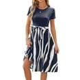 thumbnail image 1 of Summer Round Neck Printed Strappy Short-sleeved Casual Dress, 1 of 11