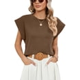 thumbnail image 1 of Summer Round Neck Solid Color Raglan Sleeve Casual Women's T-shirt, 1 of 8