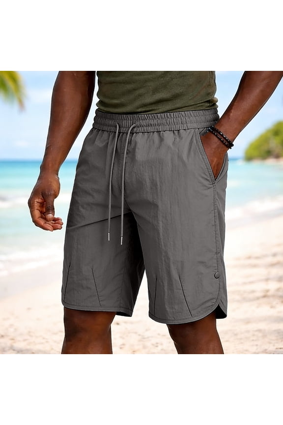 Summer Running Shorts for Men 7 Inch Side Split Loose Lightweight Athletic Shorts Drawstring Track Shorts