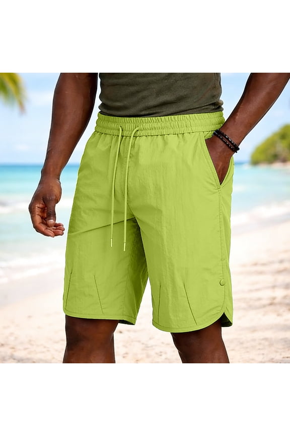Summer Running Shorts for Men 7 Inch Side Split Loose Lightweight Athletic Shorts Drawstring Track Shorts