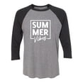 thumbnail image 1 of Summer "SUM MER Vibes" Unisex 3/4 Sleeve Baseball Raglan Tee, 1 of 2