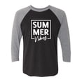 thumbnail image 1 of Summer "SUM MER Vibes" Unisex 3/4 Sleeve Baseball Raglan Tee, 1 of 3