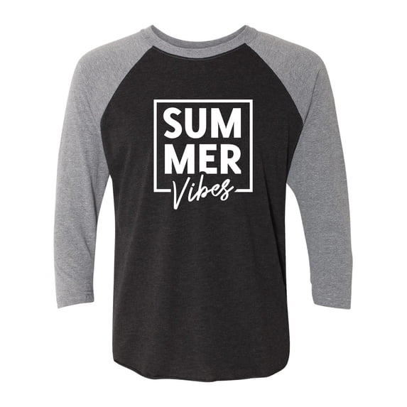 Summer "SUM MER Vibes" Unisex 3/4 Sleeve Baseball Raglan Tee