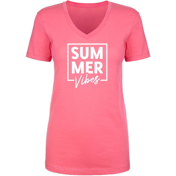 Summer "SUM MER Vibes" Womens V-Neck T-Shirt
