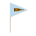 thumbnail image 1 of Summer Sail Brown Fort Pixel Toothpick Triangle Cupcake Toppers Flag, 1 of 3