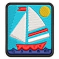 thumbnail image 1 of Summer Sailboat Sailing Applique Multi-Color Embroidered Hook & Loop Patch - 3 Inch Medium, 1 of 5