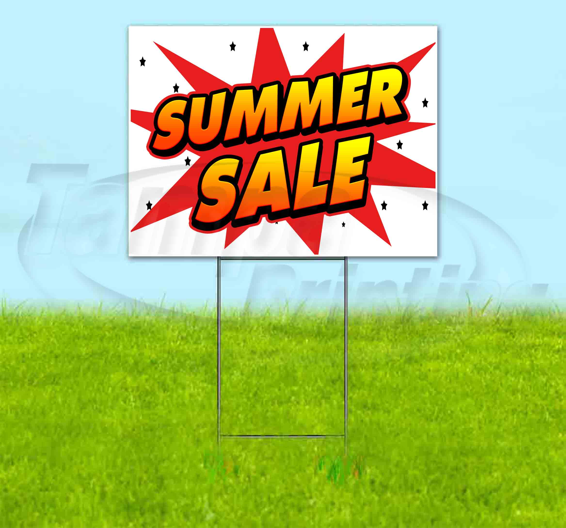 Summer Sale (18" x 24") Yard Sign, Includes Metal Step Stake