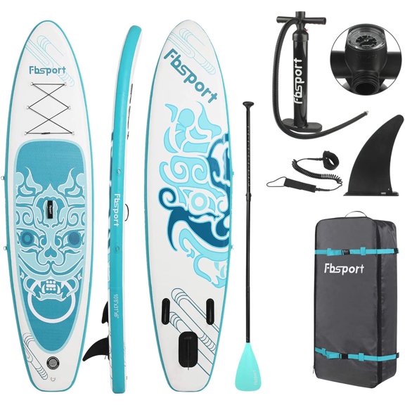 Summer Sale FBSPORT Stand Up Paddle Board Inflatable SUP Surfboard 10'6"×32"×6" Ultra-Light Paddle Boards, Non-Slip Deck Pad, with Backpack, Leash, Paddle and Hand Pump