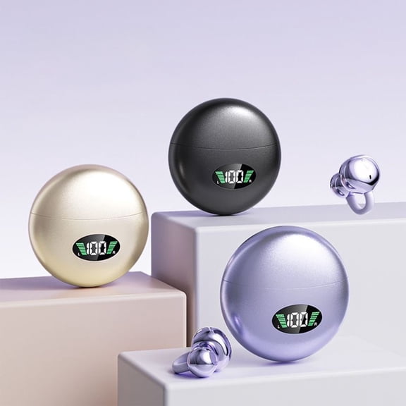 Summer Sale,Hanging Ear Type Wireless Bluetooth Earphones with Large Capacity Battery,Low Latency,and Fast Type-C Charging Winter Promotions|Plastic,Beige