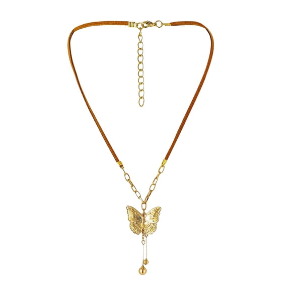 Summer SaleTemperament Female Creative Exquisite Butterfly Round Beads Clavicle Necklace-decoration