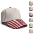 thumbnail image 1 of Summer Sales Under $5 Baseball Cap Women GIJNRIUIUA Striped Brim Baseball Cap for Women Men Two Tone Trucker Hat Lightweight Soft Cotton Adjustable Curved Bill Dad Hat Casual Outdoor Sun Hat, 1 of 4