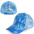 thumbnail image 1 of Summer Sales Under $5 Blue Baseball Cap GIJNRIUIUA Baseball Ponytail Plain Cap Tie-Dye Print Messy Buns Unisex Trucker Hat Visor Baseball Caps Fishing Cap, 1 of 3