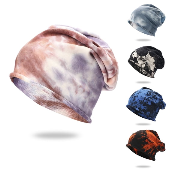 Summer Sales Under $5 Grey Skull Caps for Men GIJNRIUIUA Popular Head Caps Bottoming Tie-Dye Big Casual Pile Caps Caps Fashion Baseball Caps Beret Hat