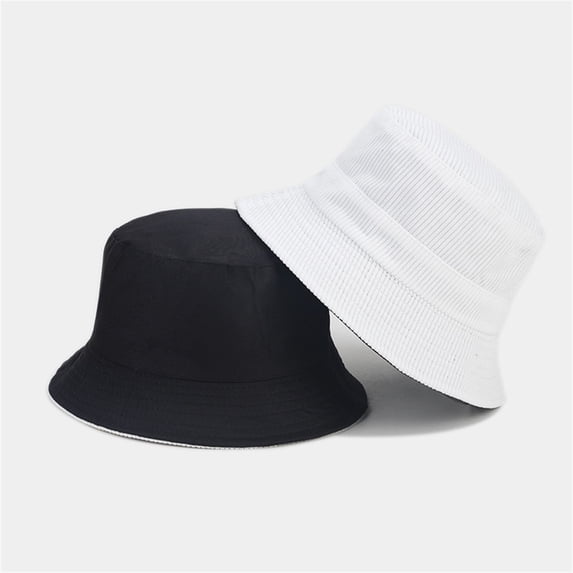 Summer Sales Under $5 White Unisex Wide-Brim Hat GIJNRIUIUA Men's and Women's Autumn and Winter Corduroy Fisherman's Hat Double Wear Basin Hat Visor Visor Hats