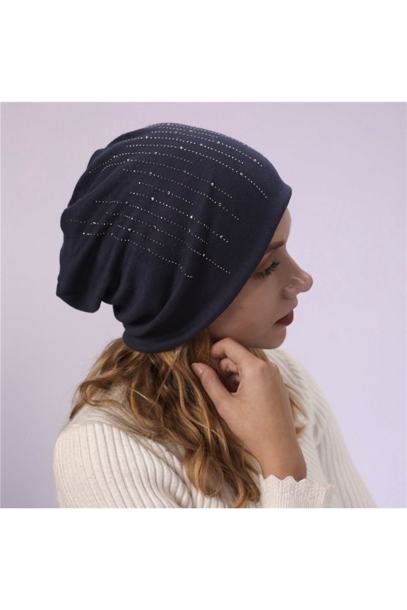 Summer Sales Under $5 Winter Warm Hats GIJNRIUIUA Knitted Double Layer Hot Drill To Keep Warm Neutral Loose Lightweight Soft Cotton Casual Elastic Hat Knitted Double Layer Hot Drill To Keep Warm