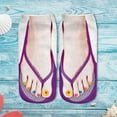 thumbnail image 1 of Summer Sales CNJKEHIUV Under $4 Women Funny Hidden Running Socks with 3D Manicure Print, Personalized Novelty No Show Socks Wine Red L 1 Pair, 1 of 5
