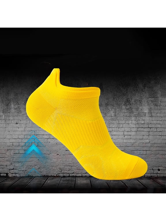 Summer Sales CNJKEHIUV Under $5 Unisex Summer Quick Dry Boat Socks, Breathable Shallow Cut Thin Athletic Running Socks Yellow One Size 1 Pair