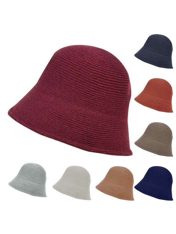 Summer Sales Under $5 Gold Fishing Cap GIJNRIUIUA Autumn and Winter Hats New Solid Color Primary Color Versatile Knitted Basin Hat Summer Hats