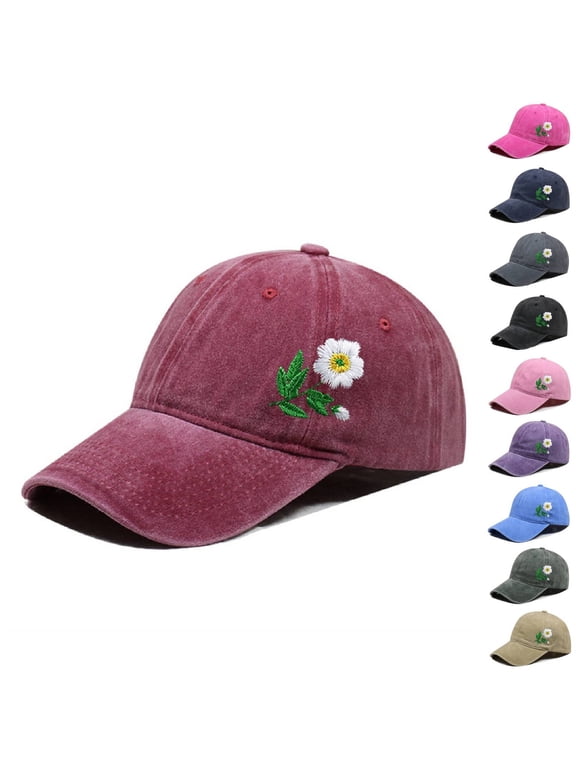 Summer Sales Under $5 Grey Baseball Hat GIJNRIUIUA Hand Embroidered Baseball Cap Baseball Hat