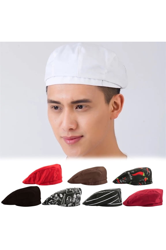 Summer Sales Under $5 Grey Berets GIJNRIUIUA Unisex Adult Beret Hat Hat Catering Cook Waiter Cap Newsboy Flat Cap