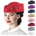 thumbnail image 1 of Summer Sales Under $5 Khaki Beret Hats for Women GIJNRIUIUA Women Church Hats Applique Pillbox Hats Fascinator Tea Caps Baseball Caps, 1 of 4