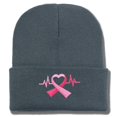 thumbnail image 1 of Summer Sales Under $5 Light Ashy Knit Winter Beanies GIJNRIUIUA Breast Cancer Awareness Ribbon Embroidered Long Beanie Hijab Cap, 1 of 3