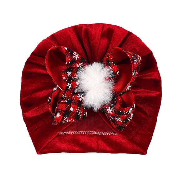 Summer Sales Under $5 Red2 Muslim Hat GIJNRIUIUA Christmas Big Bow Turban Hats Bohemia Cap Girls Headwear Bun Knot Beret Hat