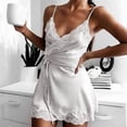 thumbnail image 1 of Summer Sales Under $6 CNJKEHIUV Ladies Stretch Satin Nightdress Home Pajamas for Women 3XL, 1 of 9