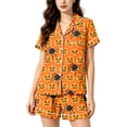 thumbnail image 1 of Summer Sales Under $8 CNJKEHIUV Halloween Pajama Sets for Women 2 Piece Cute Pumpkin Print Set Sleepwear Orange M, 1 of 5