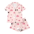 thumbnail image 1 of Summer Sales Womens Pajama Sets Satin Funny Pumpkin Print Fall Matching Loungewear Halloween Pajama Sets for Women 2 Piece, 1 of 7