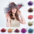 thumbnail image 1 of Summer Sales under $10 Hot Pink Beach Sun Hat GIJNRIUIUA Women's Church Fascinator Cap Tea Wedding Hat Fishing Hat, 1 of 4