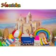 thumbnail image 1 of Summer Sand Castle Backdrop For Photography Sea Sand Beach Decoration Kids Birthday Cake Smash Photo Background Studio Photocall, 1 of 5