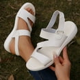 thumbnail image 1 of Summer Sandals Clearance, Xunlbb Women's Fashion Casual Summer New Solid Color Outdoor Wear Beach Wedge Heel Flat Sandals(White,Size:38), 1 of 9