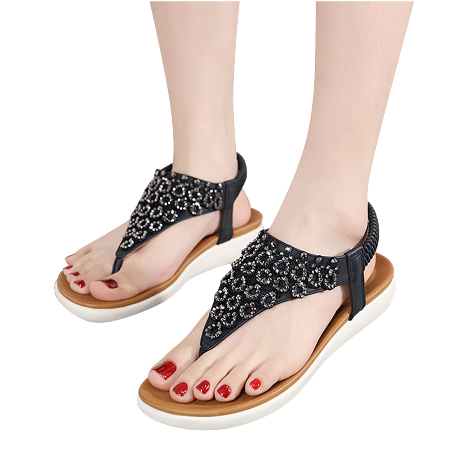 2023 Summer New Flat Sandals For Women, Breathable Roman Style Shoes With  Slip-resistant Sole & Square Toe