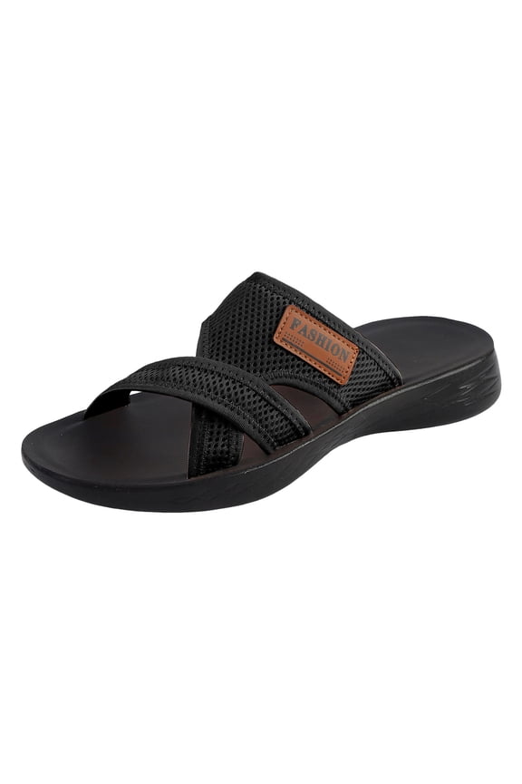 Summer Sandals for Women Wide Toe Box Beach Breathable Slides Comfortable Mesh Slide Sandal Orthopedic Shoes Black Size 7.5