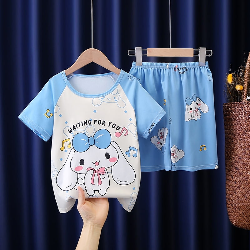 Summer Sanrio Children Pajamas Suit Cute Kuromi Kids Sleepwear Home ...