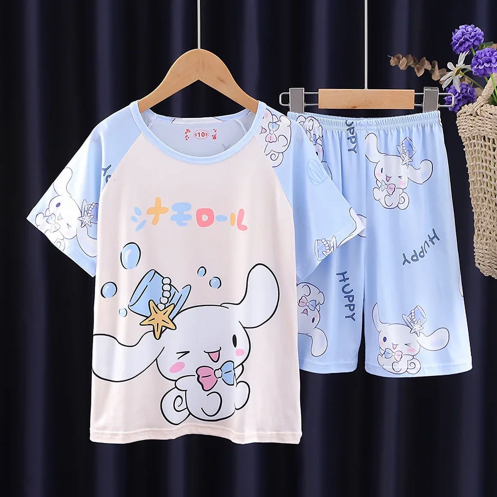 Summer Sanrio Children Pajamas Suit Cute Kuromi Kids Sleepwear Home ...