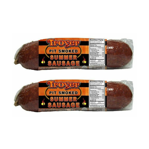 Summer Sausage Pit Smoked from Amish Country Slice and Enjoy Pack of 2