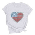 thumbnail image 1 of Summer Save 4Th Of July Patriotic Shirt For Women Independence Day Tee Usa Flag Star Stripe Tops Regular Size Slim Fitted Tee Shirts Round Neck T-Shirts Rolled Sleeve Shirt Boho Beach Holiday Outfit, 1 of 6