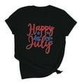 thumbnail image 1 of Summer Save 4Th Of July Patriotic Shirt For Women Independence Day Tee Usa Flag Star Stripe Tops Regular Size Slim Fitted Tee Shirts Round Neck T-Shirts Rolled Sleeve Shirt Boho Beach Holiday Outfit, 1 of 7